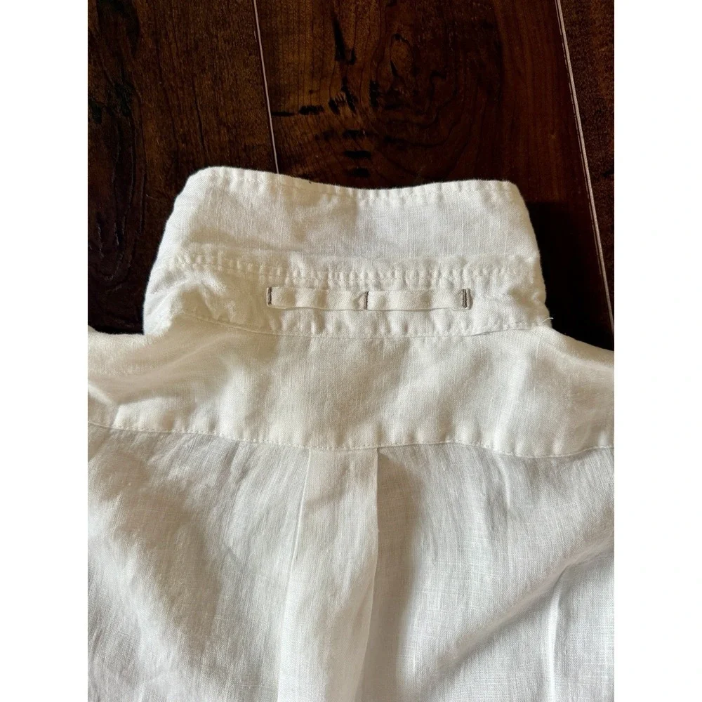 Banana Republic Standard Linen Shirt Mens L Tall White 100% Linen $100 NWOT